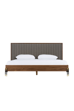   Gray Channeled Headboard Bed | Oroa.com