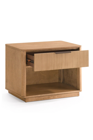   Reeded Wood 1-Drawer Nightstand | Oroa.com