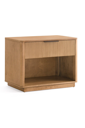   Reeded Wood 1-Drawer Nightstand | Oroa.com