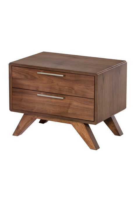   2-Drawer Walnut Nightstand | Oroa.com