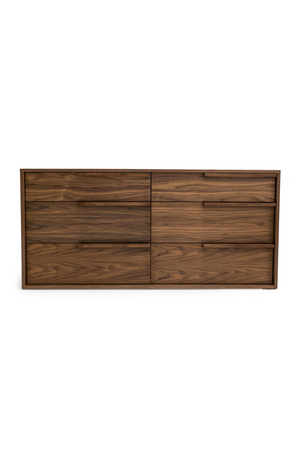   6-Drawer Walnut Veneer Dresser | Oroa.com