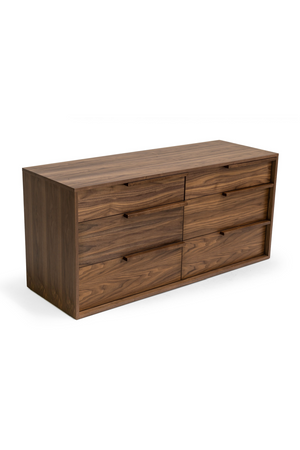   6-Drawer Walnut Veneer Dresser | Oroa.com