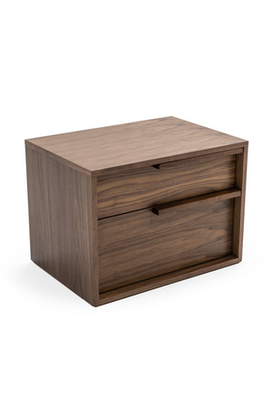   2-Drawer Walnut Veneer Nightstand | Oroa.com