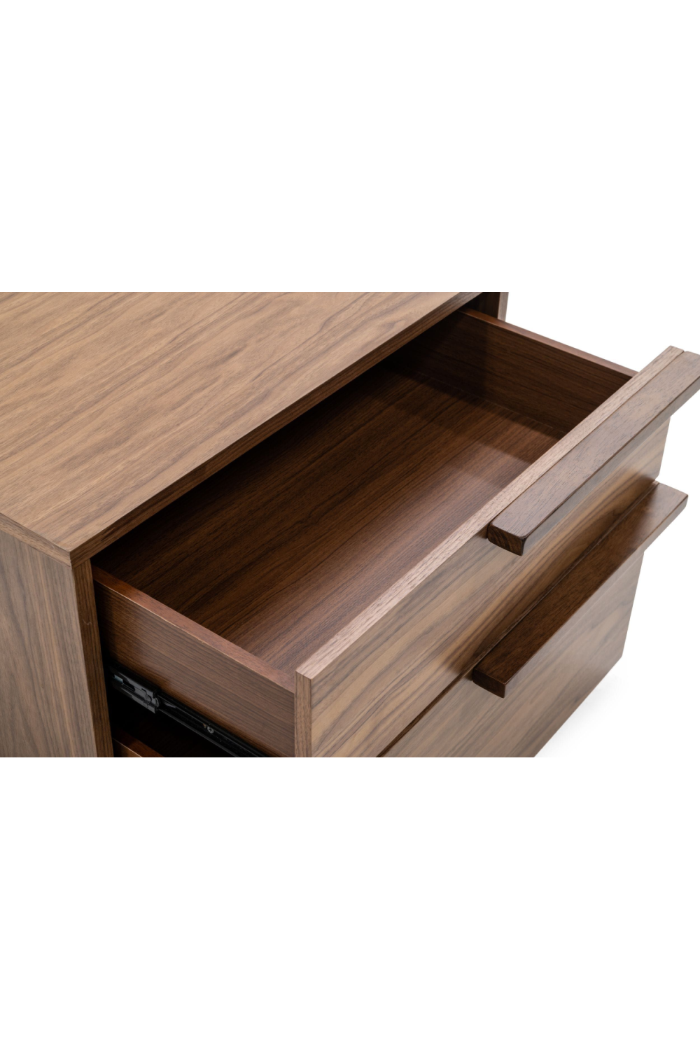  2-Drawer Walnut Veneer Nightstand | Oroa.com