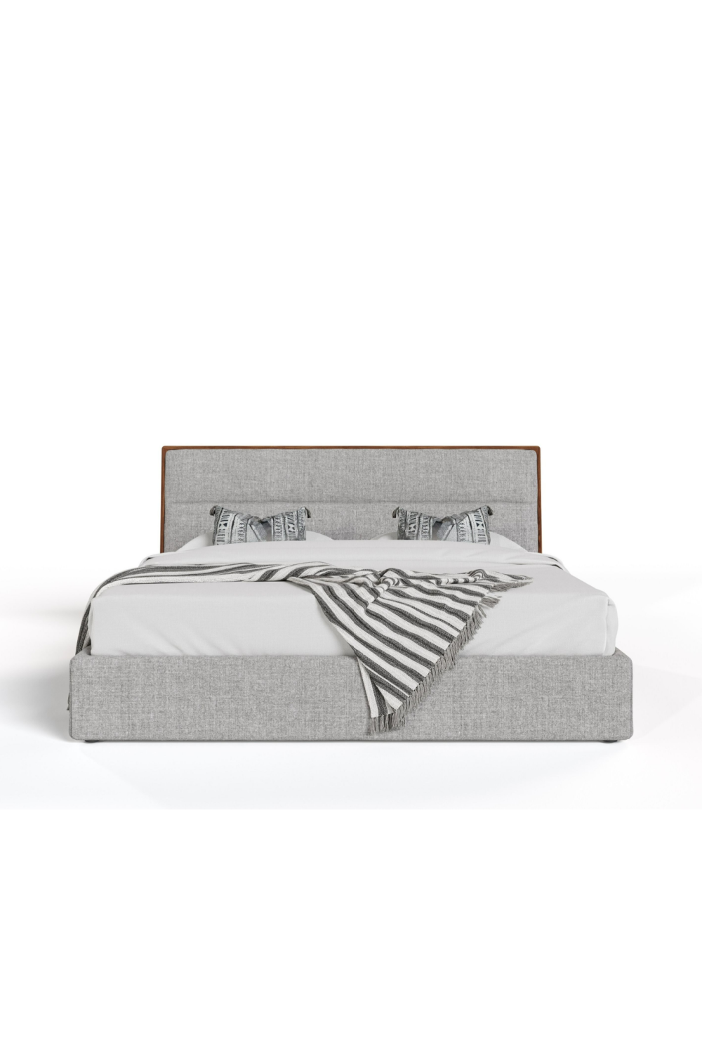   Gray Walnut-Trimmed Bed | Oroa.com