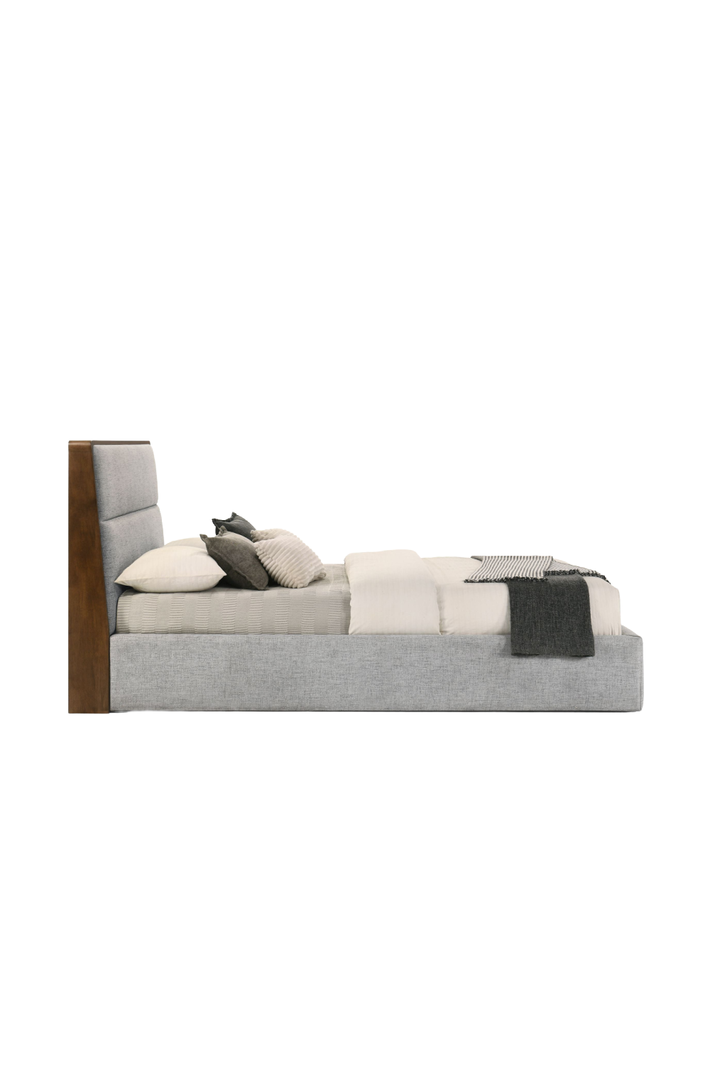   Gray Walnut-Trimmed Bed | Oroa.com