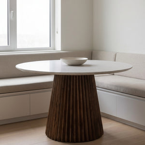   White Marble Round Dining Table | Oroa.com