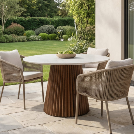   White Marble Round Dining Table | Oroa.com