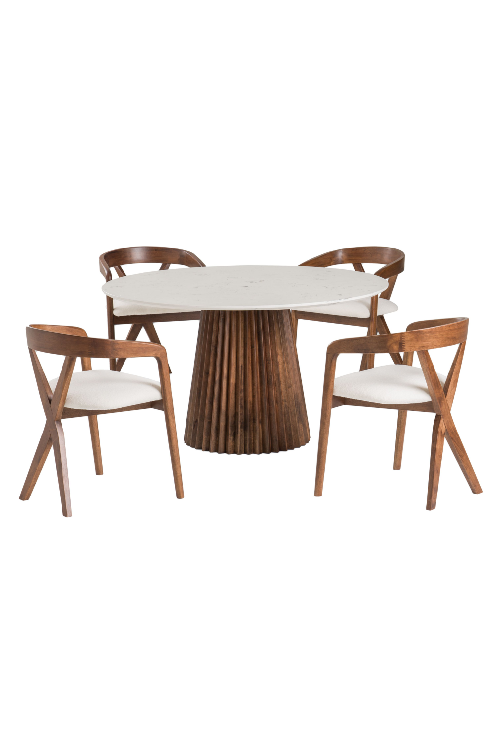   White Marble Round Dining Table | Oroa.com