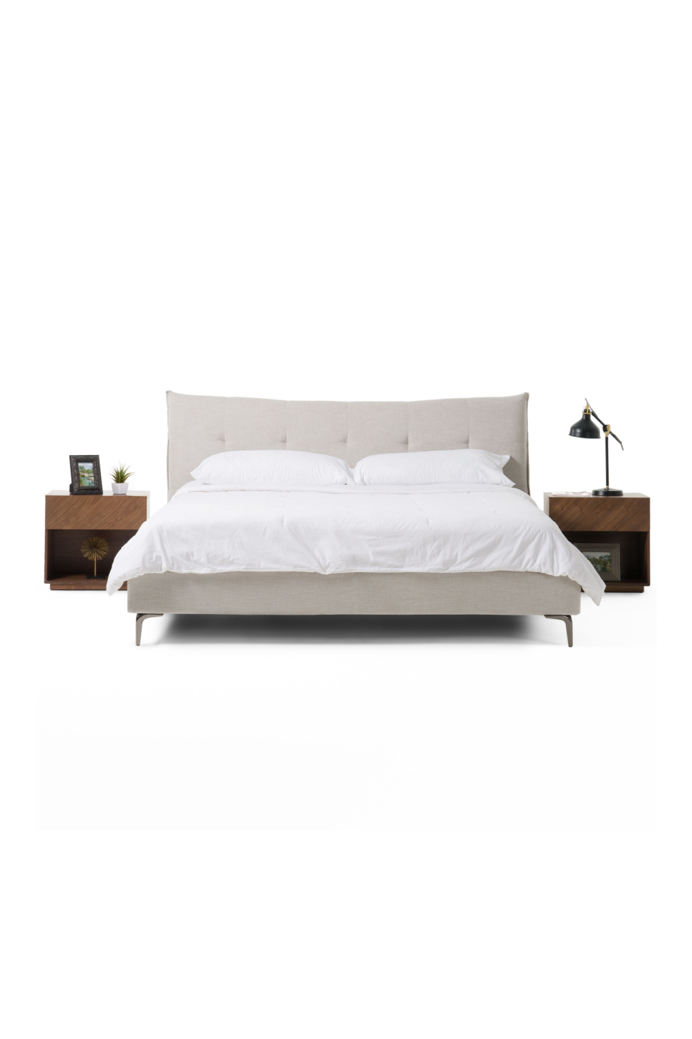   Gray Tufted Bed | Oroa.com