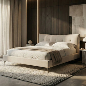   Gray Tufted Bed | Oroa.com