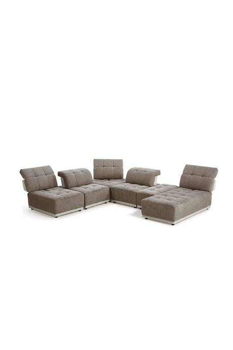   Brown Tufted Modular Sectional Sofa | Oroa.com