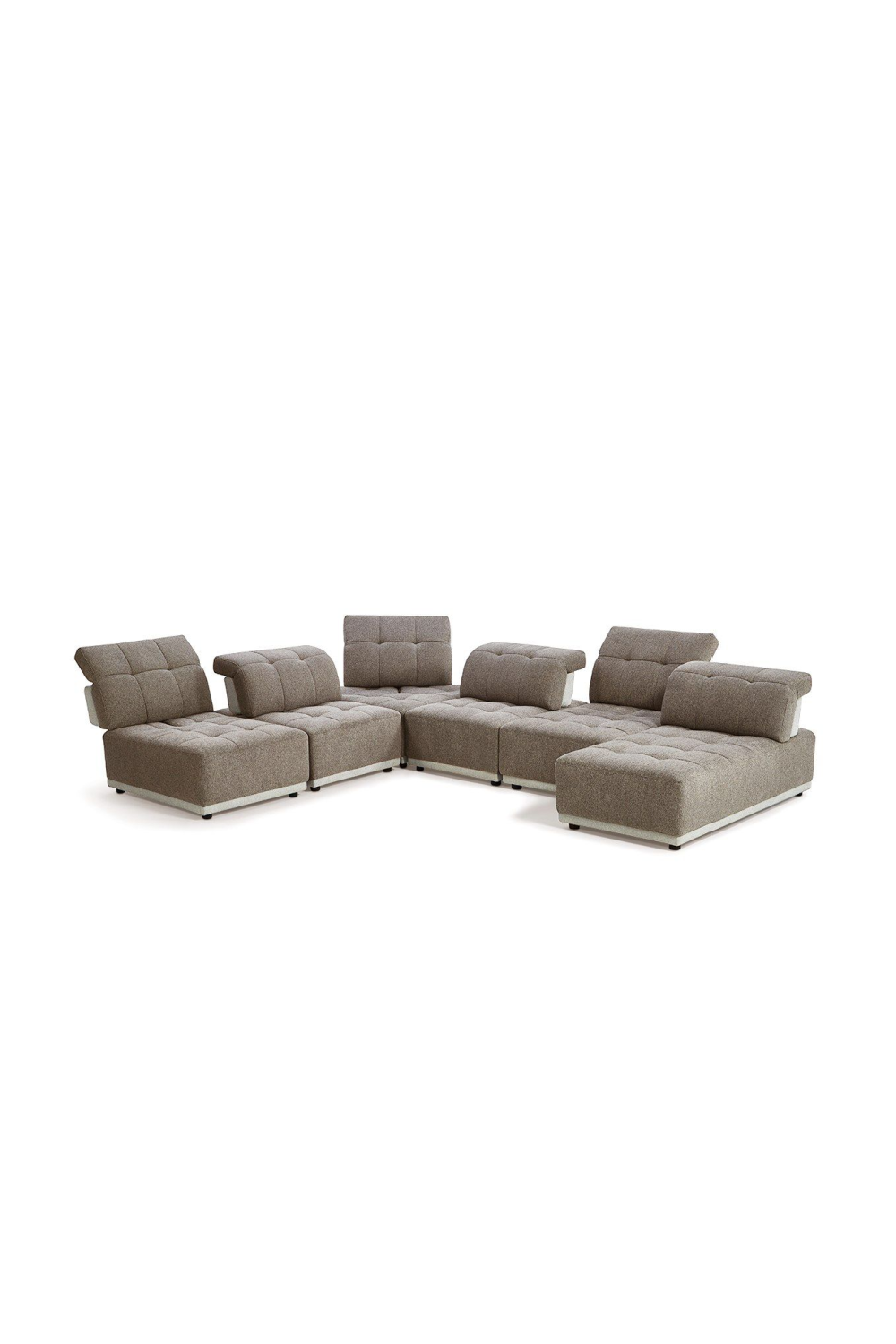   Brown Tufted Modular Sectional Sofa | Oroa.com