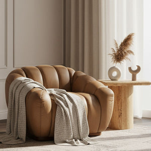   Tan Leather Lounge Chair | Oroa.com