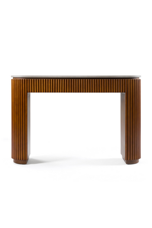   Fluted Wood Base Console Table | Oroa.com