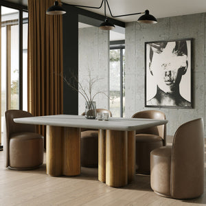   Walnut Base Rectangular Dining Table | Oroa.com