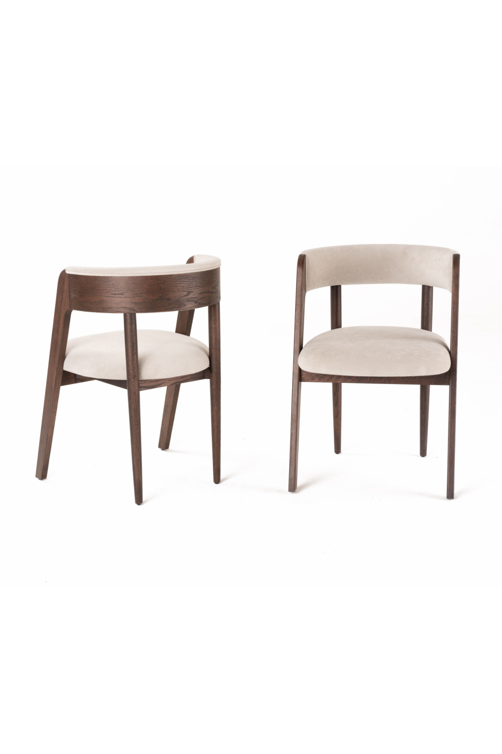   Rounded-Back Walnut Dining Chairs (2) | Oroa.com