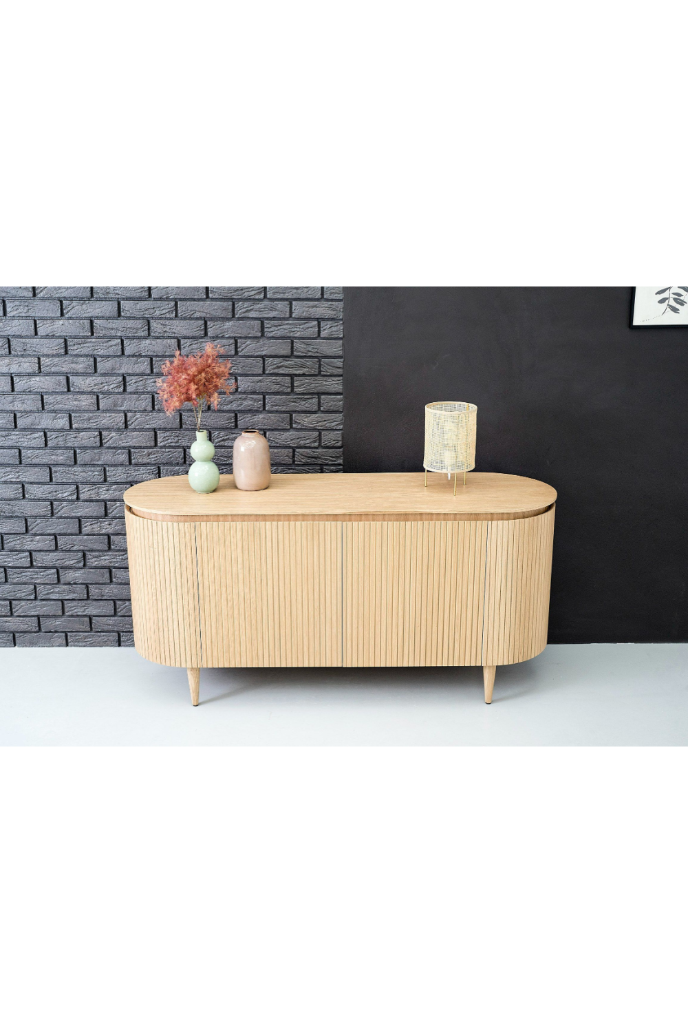   Oak 4-Door Oval Sideboard | Oroa.com