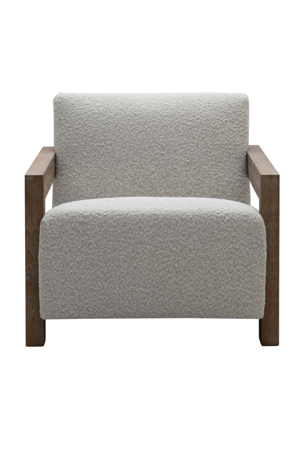   Oak-Framed Beige Accent Chair | Oroa.com