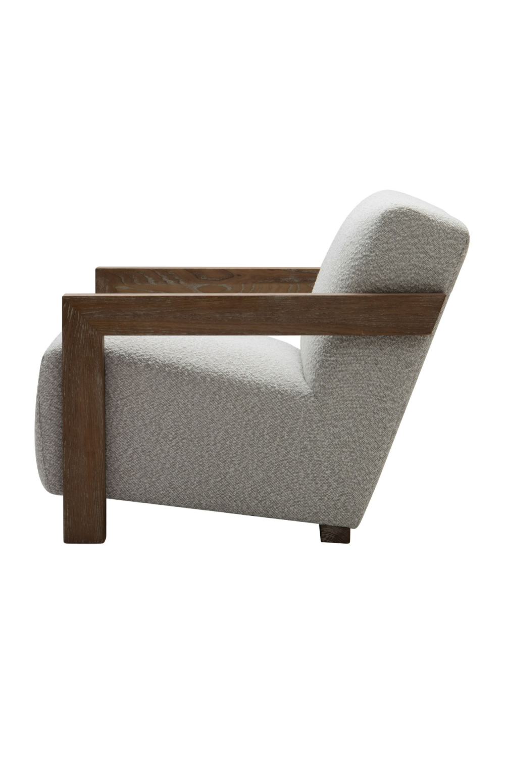   Oak-Framed Beige Accent Chair | Oroa.com