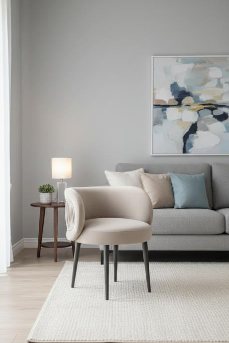   Gray Velvet Pleated-Back Accent Chair | Oroa.com