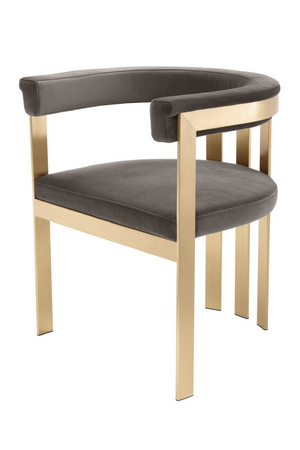  Curved Gray Velvet Accent Chair | Oroa.com