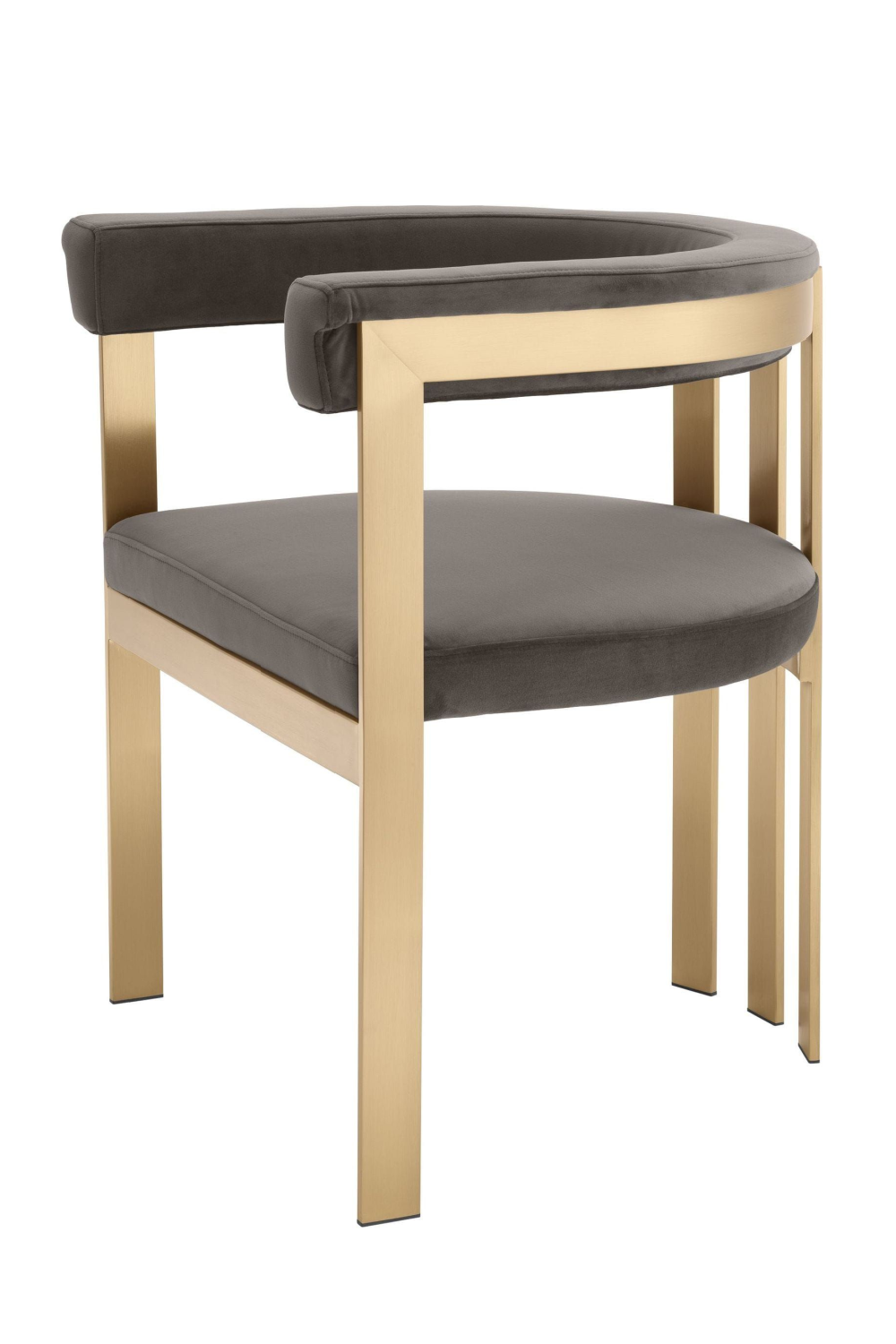   Curved Gray Velvet Accent Chair | Oroa.com
