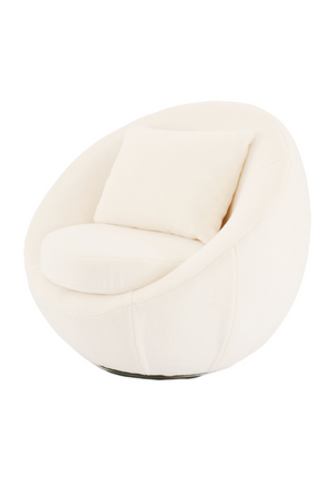   White Round Swivel Accent Chair | Oroa.com