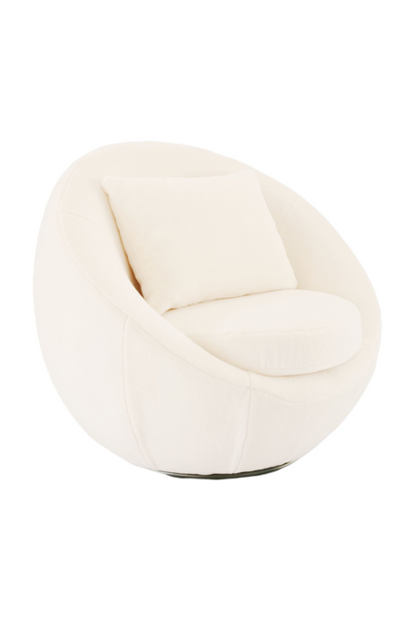   White Round Swivel Accent Chair | Oroa.com