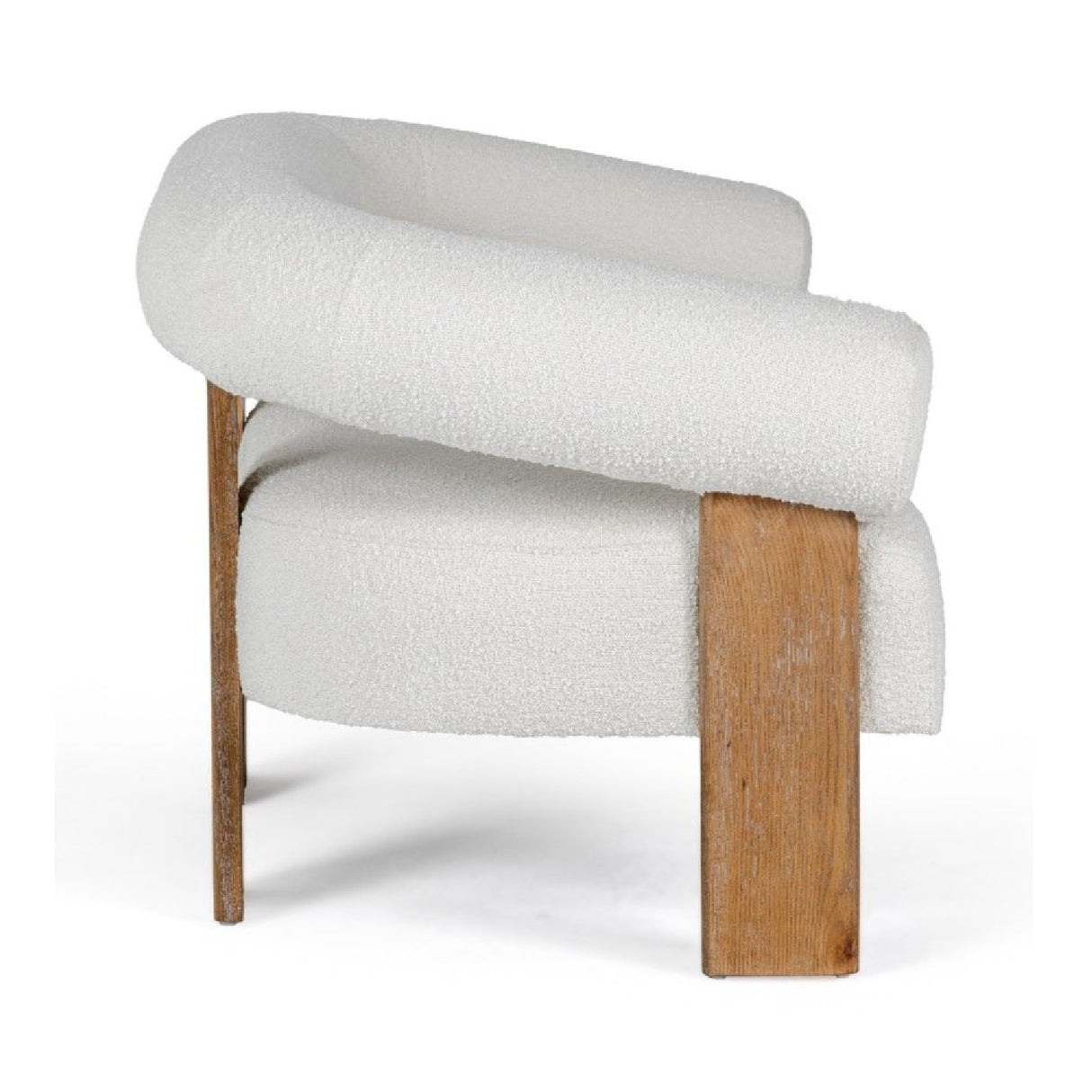   Oak-Framed White Loveseat | Oroa.com