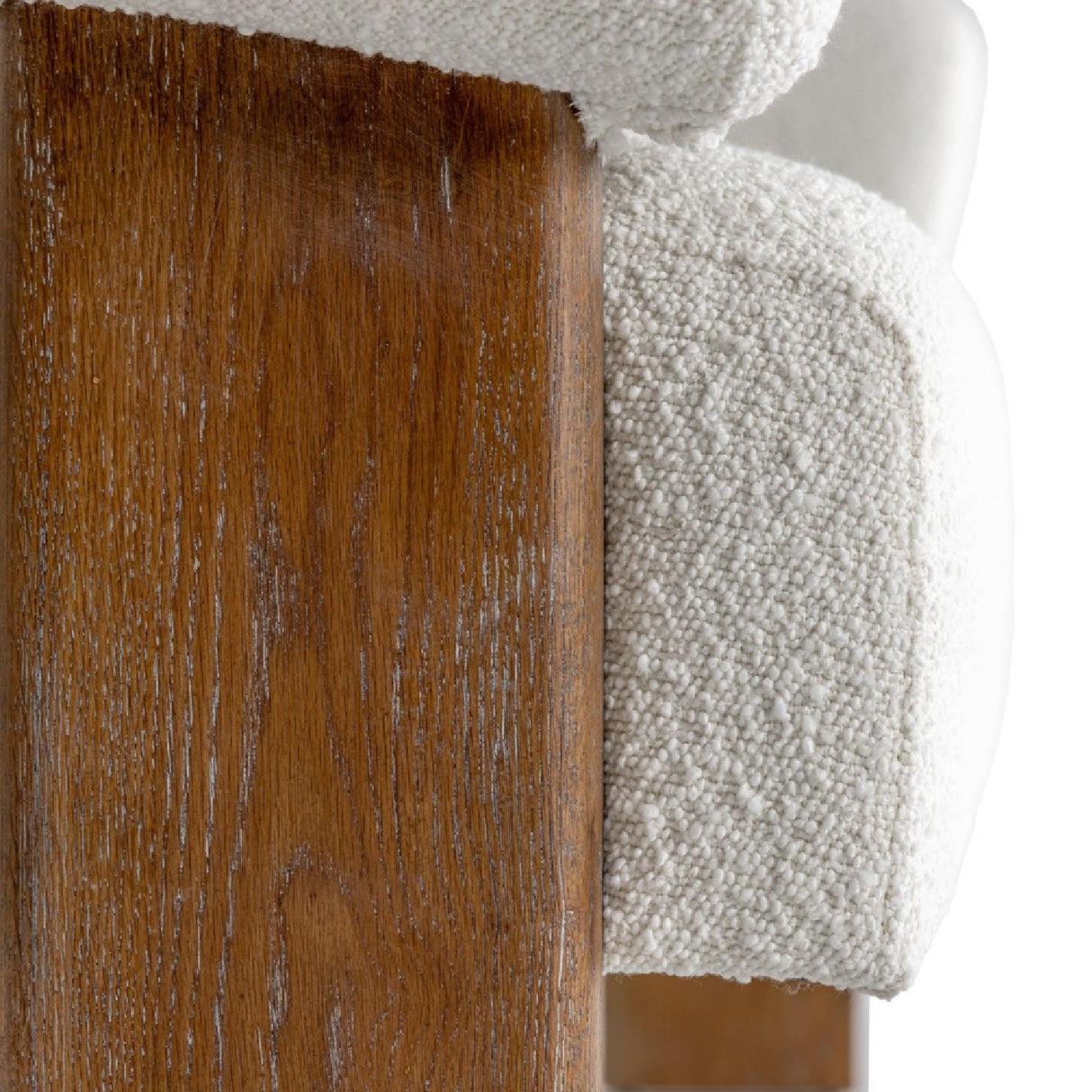   Oak-Framed White Loveseat | Oroa.com