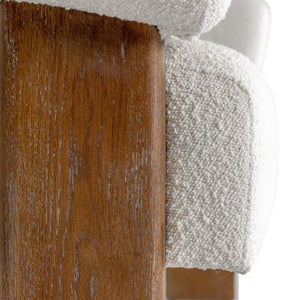   Oak-Framed White Loveseat | Oroa.com