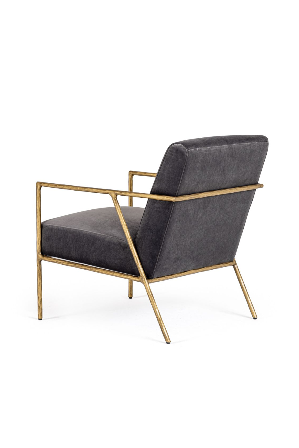   Gold-Framed Gray Velvet Accent Chair | Oroa.com