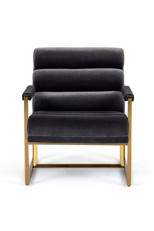   Gray Velvet Lounge Chair | Oroa.com