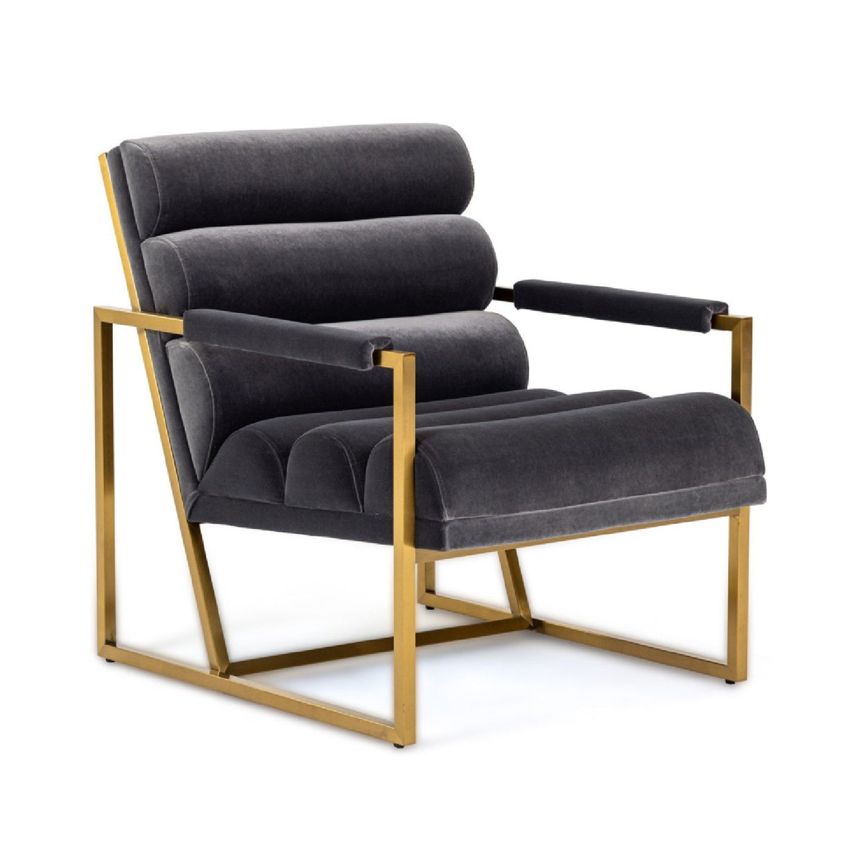   Gray Velvet Lounge Chair | Oroa.com
