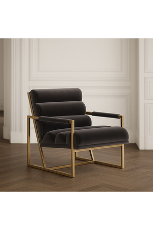   Gray Velvet Lounge Chair | Oroa.com