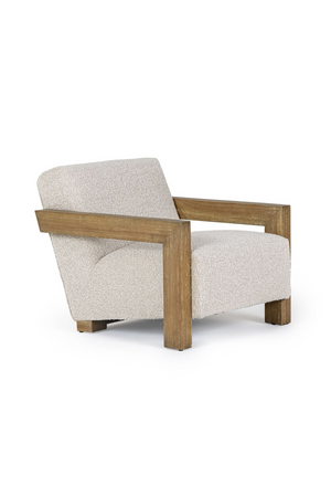   Wood-Framed Beige Accent Chair | Oroa.com
