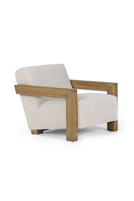   Wood-Framed Beige Accent Chair | Oroa.com