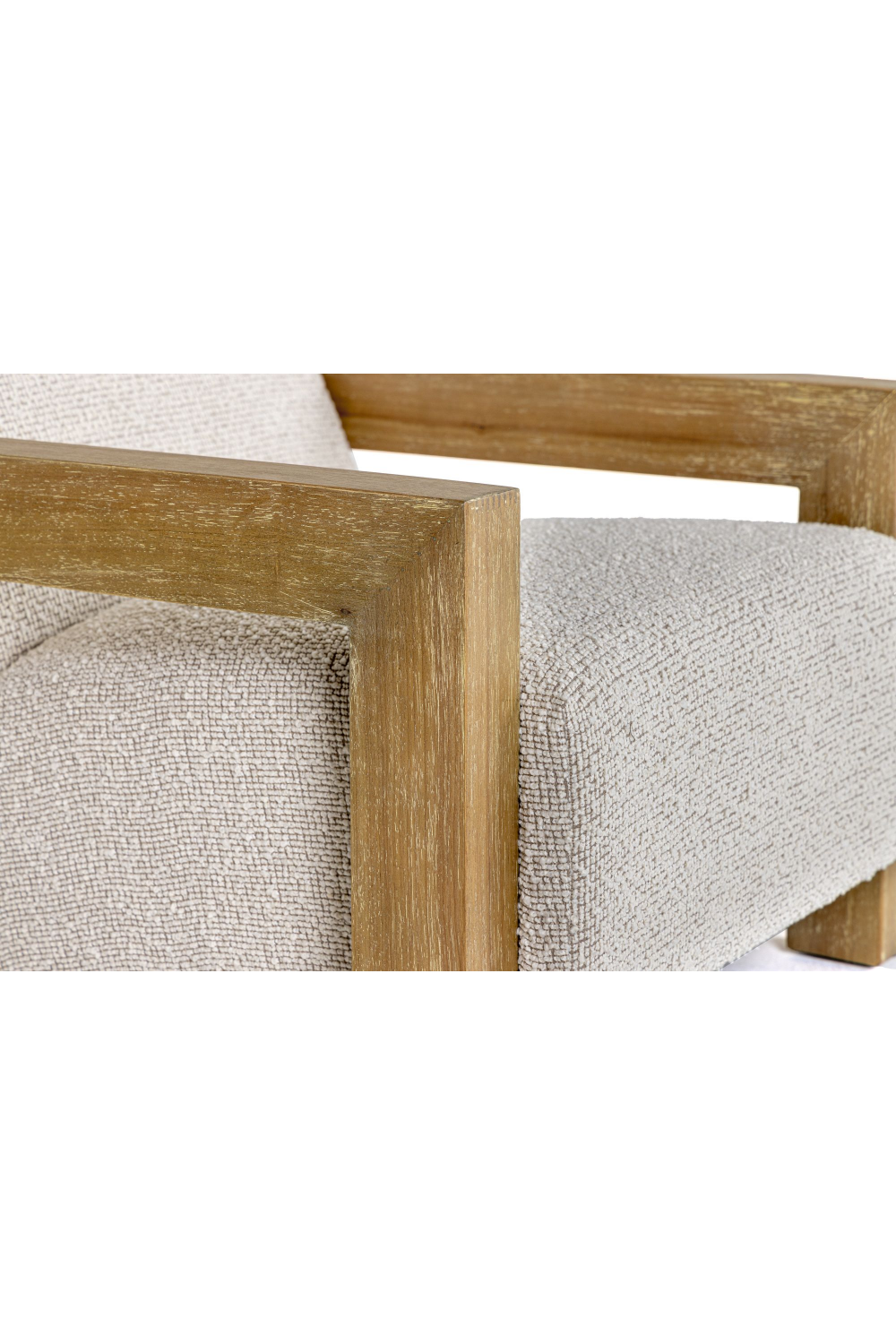   Wood-Framed Beige Accent Chair | Oroa.com