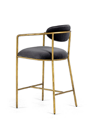   Gray Velvet Counter Chair | Oroa.com