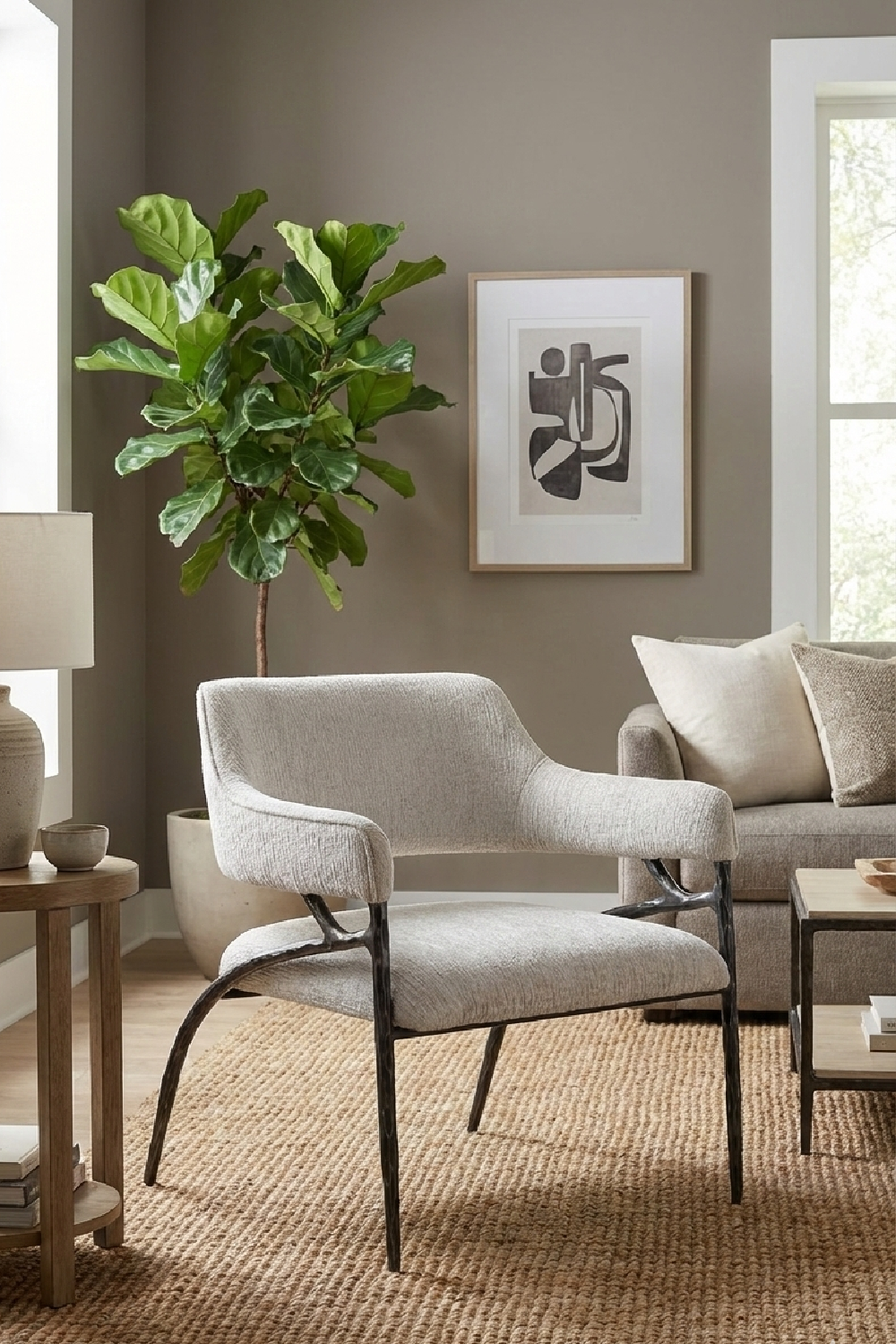   Forged Metal White Accent Chair | Oroa.com
