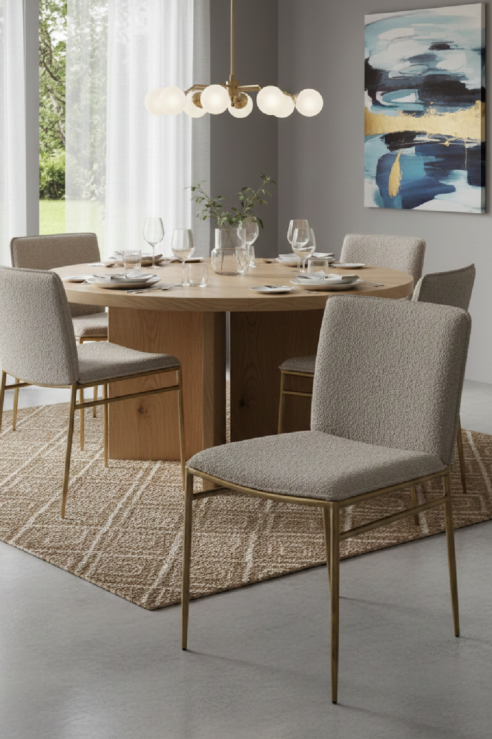   Brass-Framed Padded Dining Chair | Oroa.com