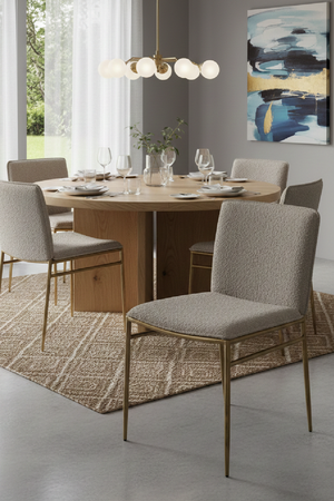   Brass-Framed Padded Dining Chair | Oroa.com