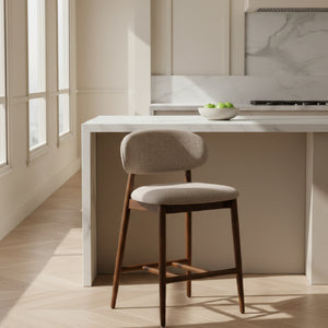   Beige Linen Counter Chair | Oroa.com