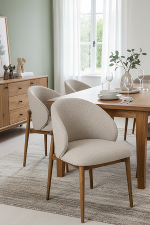   Beige Linen Dining Chair | Oroa.com