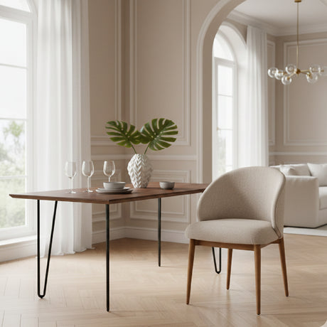   Beige Linen Dining Chair | Oroa.com