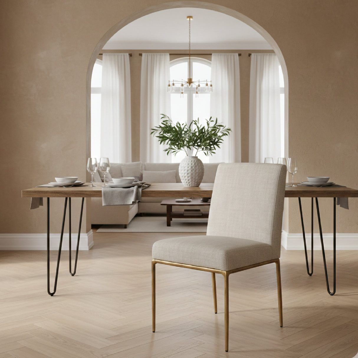   Linen Upholstered Dining Chair | Oroa.com