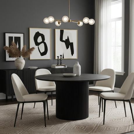   Black Wood Round Dining Table | Oroa.com