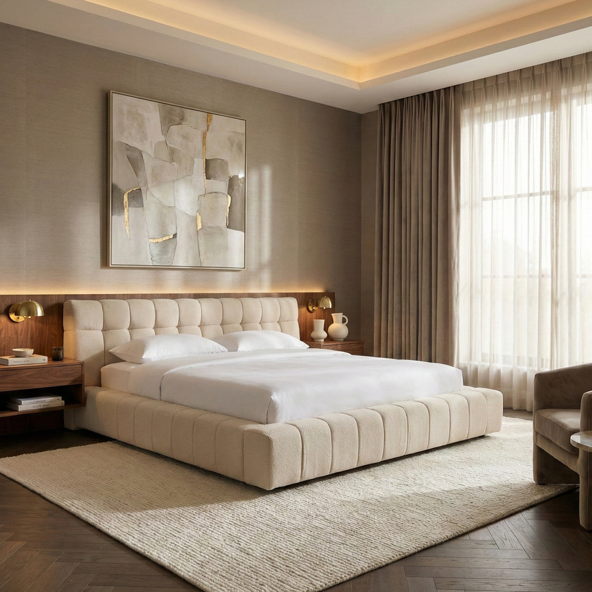   Tufted Queen Bed | Oroa.com