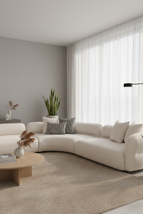   White L-Shaped Sectional Sofa | Oroa.com
